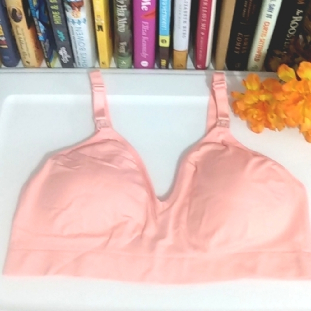 PEACH ADJUSTABLE SUPPORT COMFORT STRETCH SPORTS BRA SIZE XL NWT